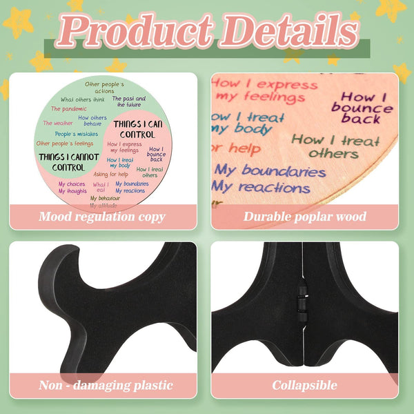 Elosung 1 Sets Of 2 Pcs For Each One Light Color Emotion Wheel And Control Circle With Display Stands Personal Development Sculptures & Figurines