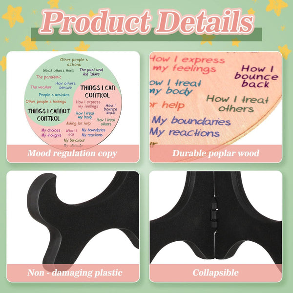 Elosung 1 Sets Of 2 Pcs For Each One Rainbow Color Scheme Emotion Wheel And Control Circle With Display Stands Personal Development Placeholder