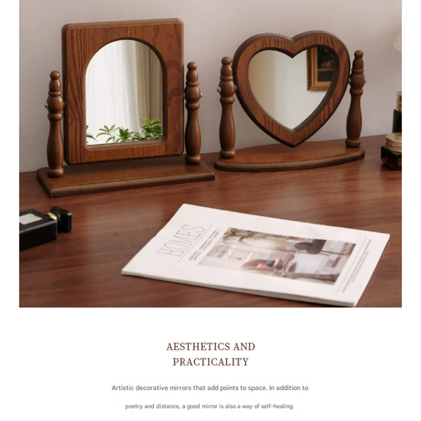 Elosung Square Tabletop Vanity Mirror With Drawer Elegant Design Makeup Mirrors