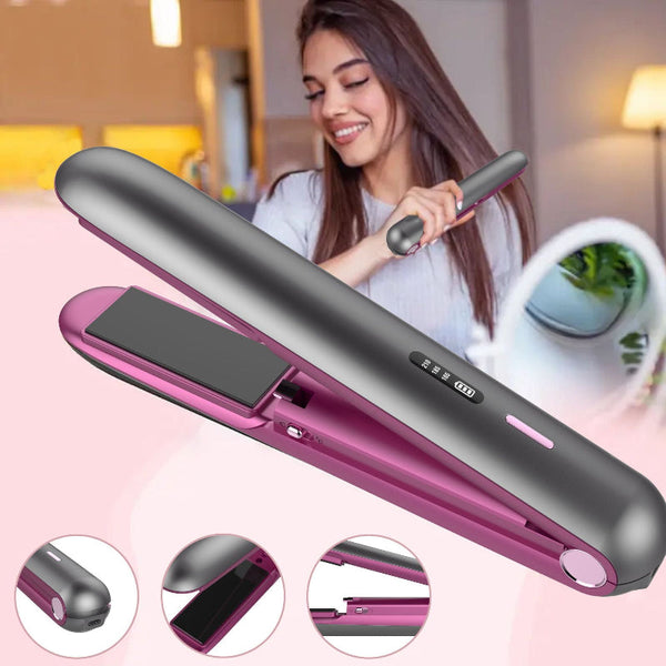 Elosung 2 In 1 Hair Straightener And Curler Portable With Heat Straightening & Curling Irons