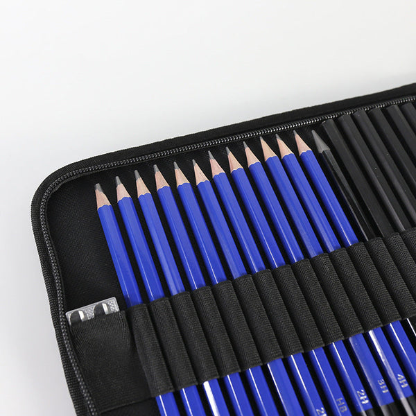 Light Blue 40 Piece Drawing Pencil Set Professional Art Kit In Convenient Storage Case Other Drawing Supplies