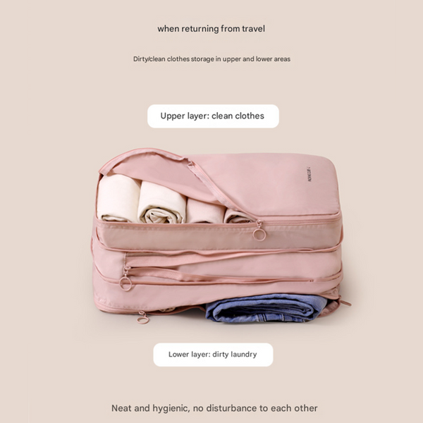 Pink Multifunctional Compact Travel Organizer Bag Stores 6 8 Essentials For Easy Access Packing Organisers