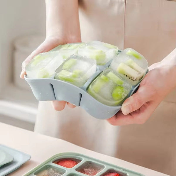 Elosung Blue Multifunctional Silicone Ice Cream Mold With 4 Cavities For Homemade Treats Ice Cubes Trays & Moulds