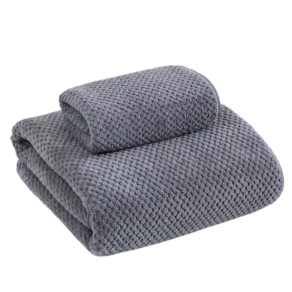 Grey Luxury White Bath Towel And Hand Set Ultra Soft Absorbent Towels & Washcloths
