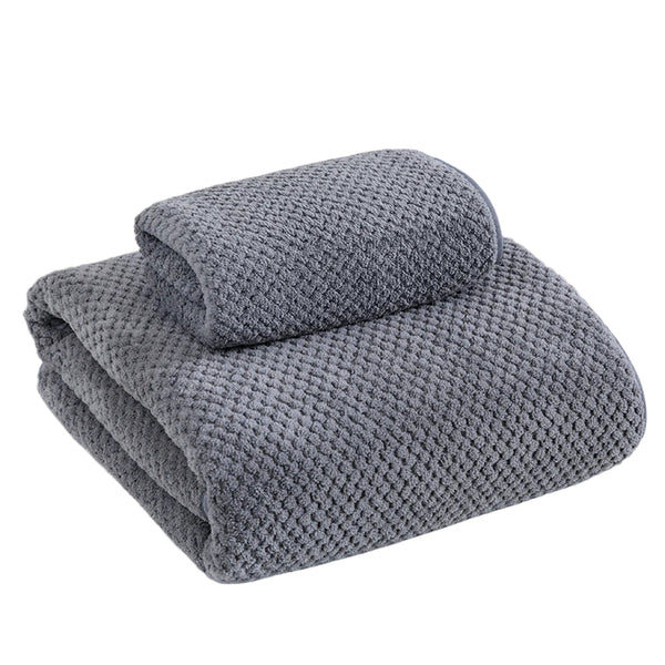 Grey Luxury White Bath Towel And Hand Set Ultra Soft Absorbent Towels & Washcloths