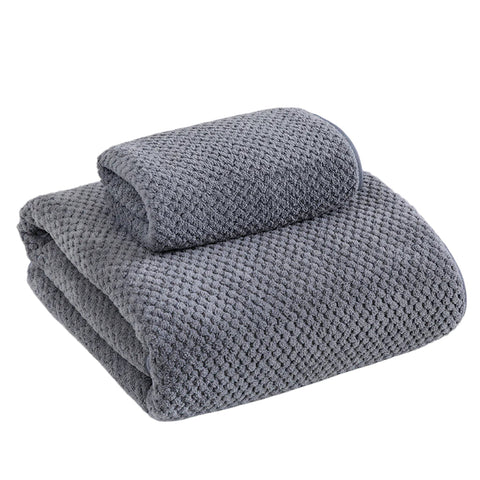 Grey Luxury White Bath Towel And Hand Set Ultra Soft Absorbent Towels & Washcloths
