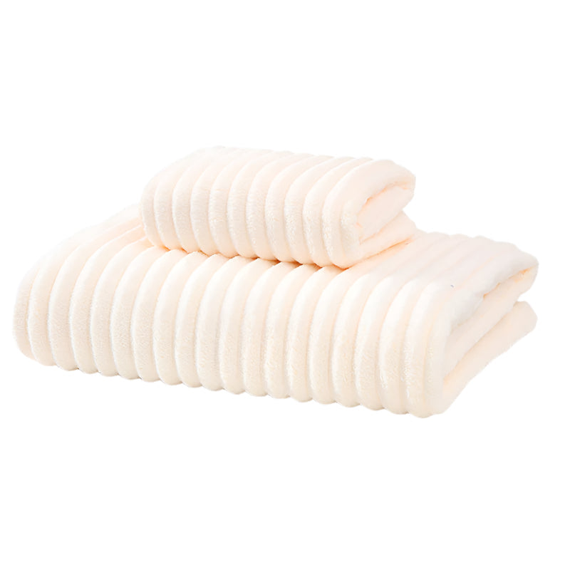 Light Yellow Luxury White Bath Towel And Hand Set Ultra Soft Absorbent Towels & Washcloths