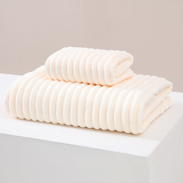 Light Yellow Luxury White Bath Towel And Hand Set Ultra Soft Absorbent Towels & Washcloths
