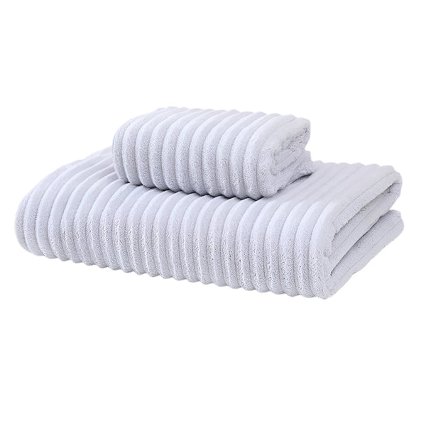Striped Model Grey Luxury White Bath Towel And Hand Set Ultra Soft Absorbent Towels & Washcloths