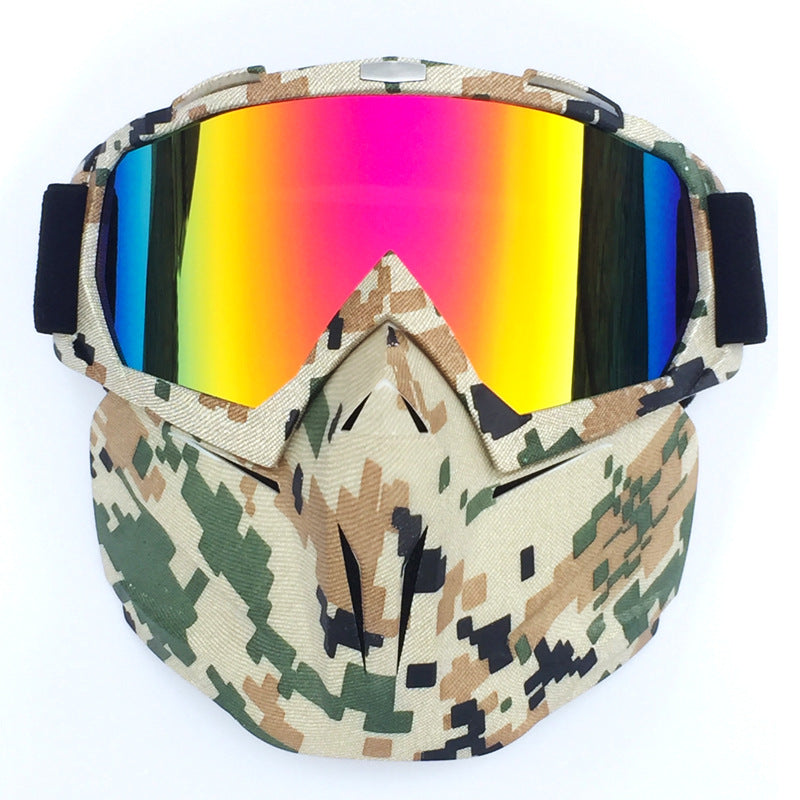 Camouflage Frame Faux Red Flake Sleek Black Full Face Snow Goggles With Mirror Lens Ultimate Protection And Comfort Goggles & Sunglasses