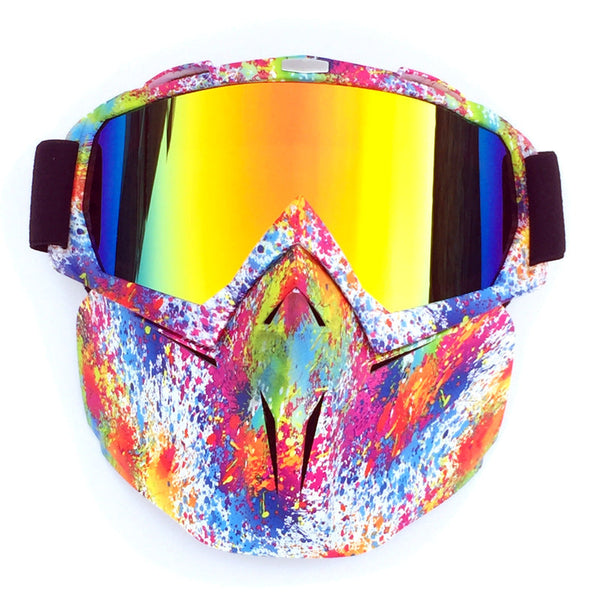 Small Flower Frame Faux Red Flake Full Face Snow Goggles With Mirror Lens Ultimate Protection And Comfort Goggles & Sunglasses