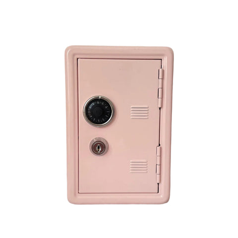 Light Pink Mini Metal Safe Box With Combination Lock And Key Compact Security Storage Safes