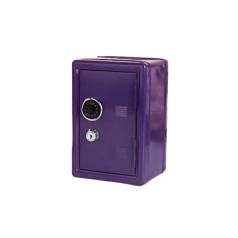 Purple Mini Metal Safe Box With Combination Lock And Key Compact Security Storage Safes