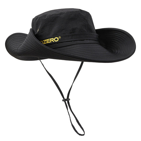 Black Outdoor Uv Protection Wide Brim Boonie Hat With Mesh Ventilation Hats