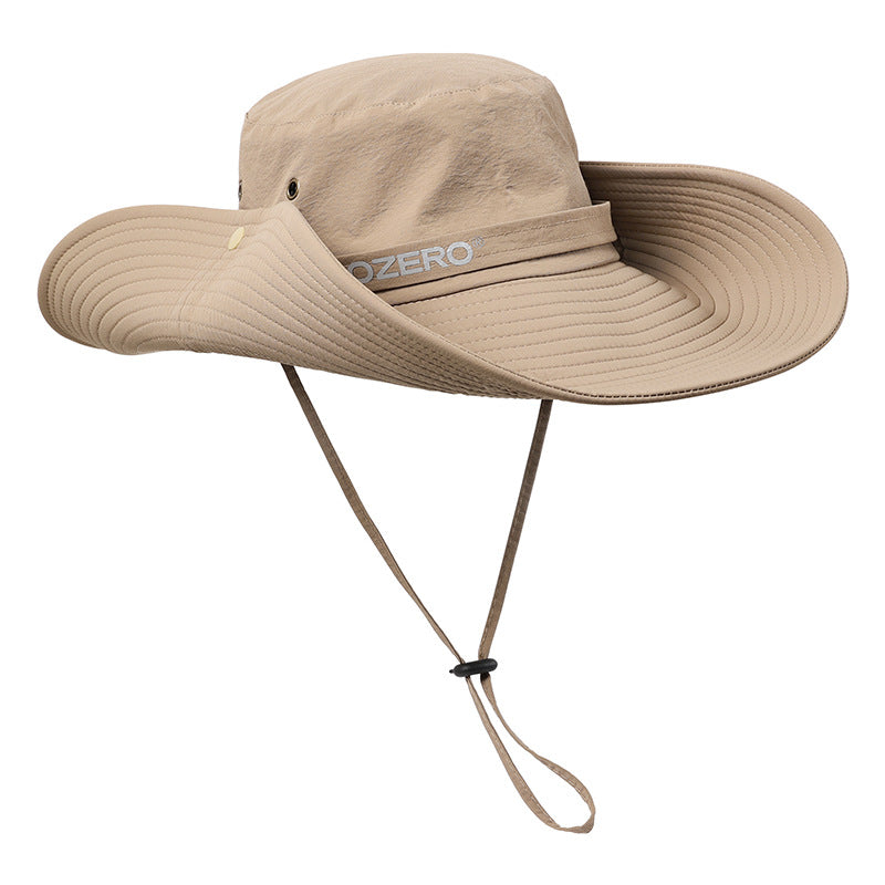 Khaki Outdoor Uv Protection Wide Brim Boonie Hat With Mesh Ventilation Hats