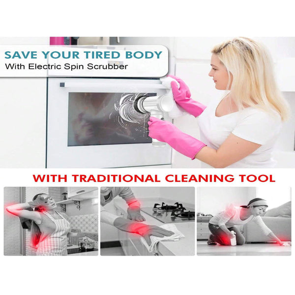 White Electric Cleaning Brush With Multiple Attachments Rechargeable And Versatile For Home Kitchen Use Cleaning Brushes