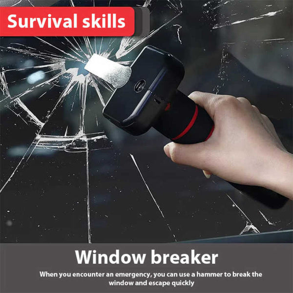 Elosung Blue Emergency Car Breaker Tool With Led Flashlight Compact Safety & Multi Purpose Hammers & Mallets