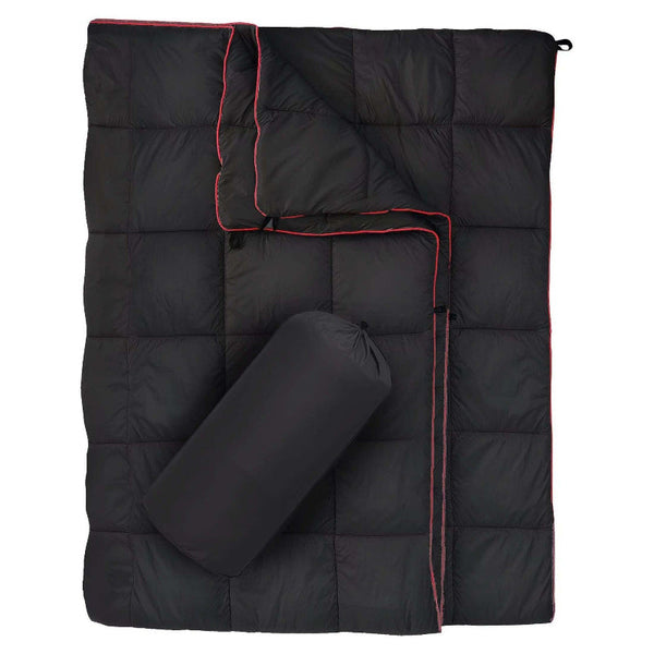 Elosung Black Compact Lightweight Quilted Blanket Soft Warm And Portable For Outdoor Adventures Blankets