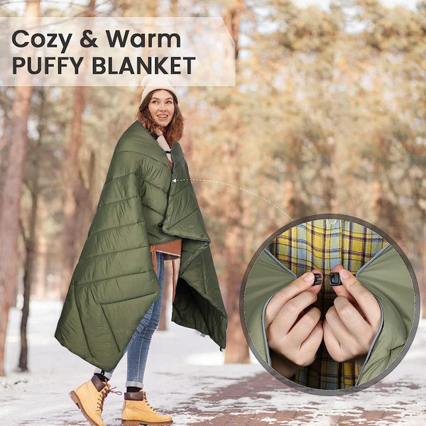 Elosung Black Compact Lightweight Quilted Blanket Soft Warm And Portable For Outdoor Adventures Blankets