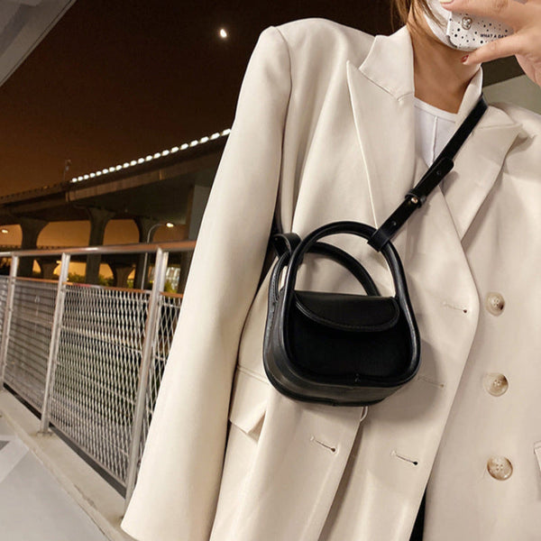 Elosung Black Compact Crossbody Leather Handbag Chic And Stylish For Everyday Use Women's Bags & Handbags