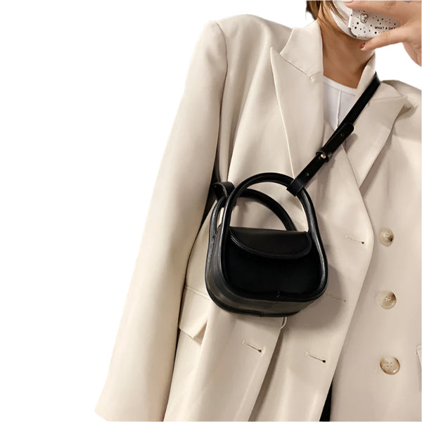 Elosung Black Compact Crossbody Leather Handbag Chic And Stylish For Everyday Use Women's Bags & Handbags