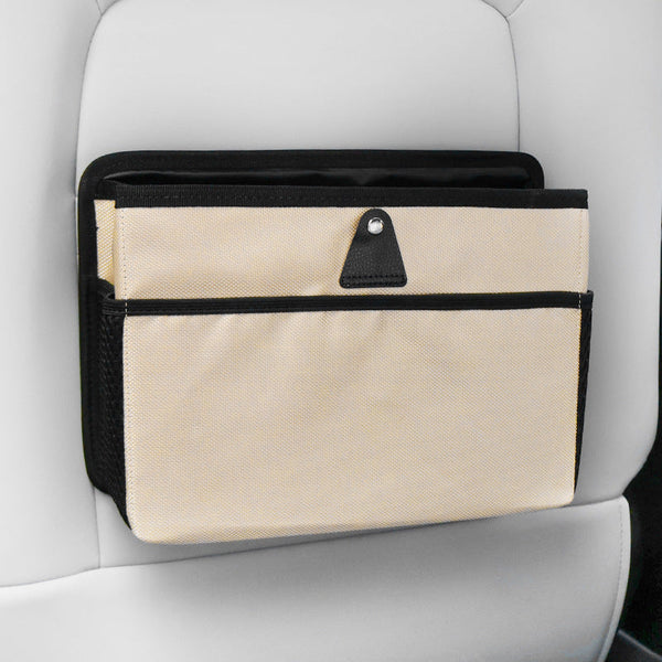 Elosung Beige Car Backseat Organizer Compact And Convenient For Storage Car Organisers