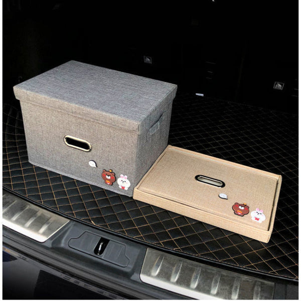 Grey Storage Fabric Bin With Lid Compact And Stylish For Organizing Your Home Storage Bins & Baskets