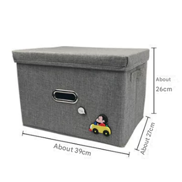 Elosung Beige Storage Fabric Bin With Lid Compact And Stylish For Organizing Your Home Storage Bins & Baskets