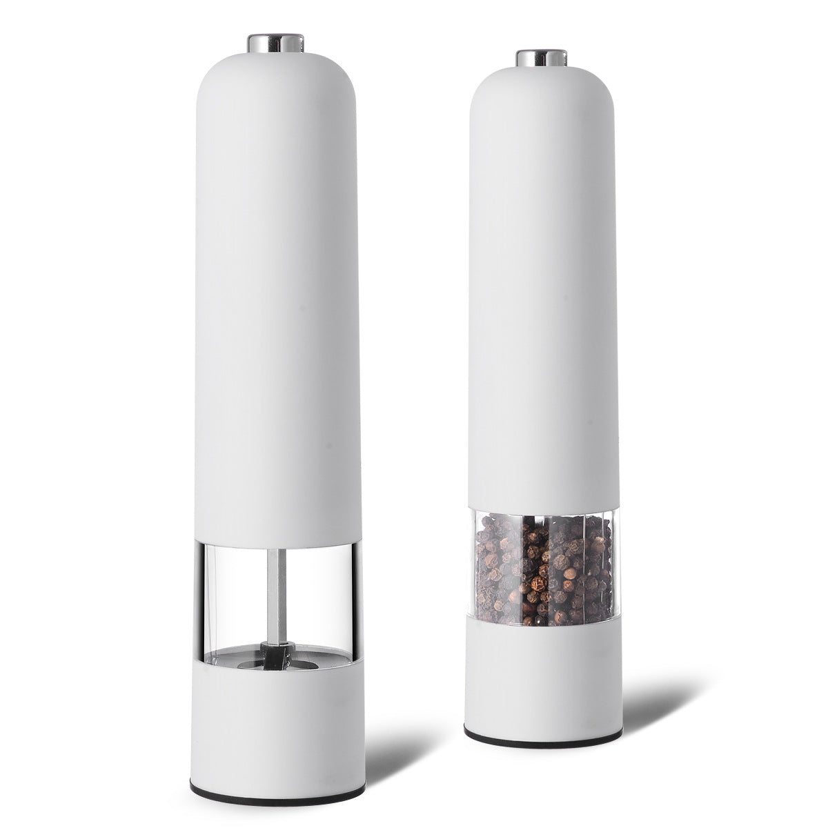 White Elegant Red Electric Salt And Pepper Grinder Modern Compact For Effortless Seasoning Salt & Pepper