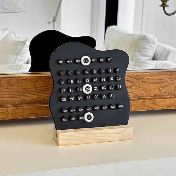 Elosung 2 Pcs Black Minimalist Desktop Calendar Stylish And Functional For Organizing Your Time Other Home Décor
