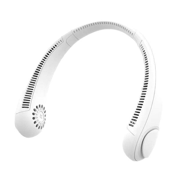 2 Pcs White Neck Fan Hands Free Personal Quiet And Ideal For Outdoor Indoor Use Portable Fans