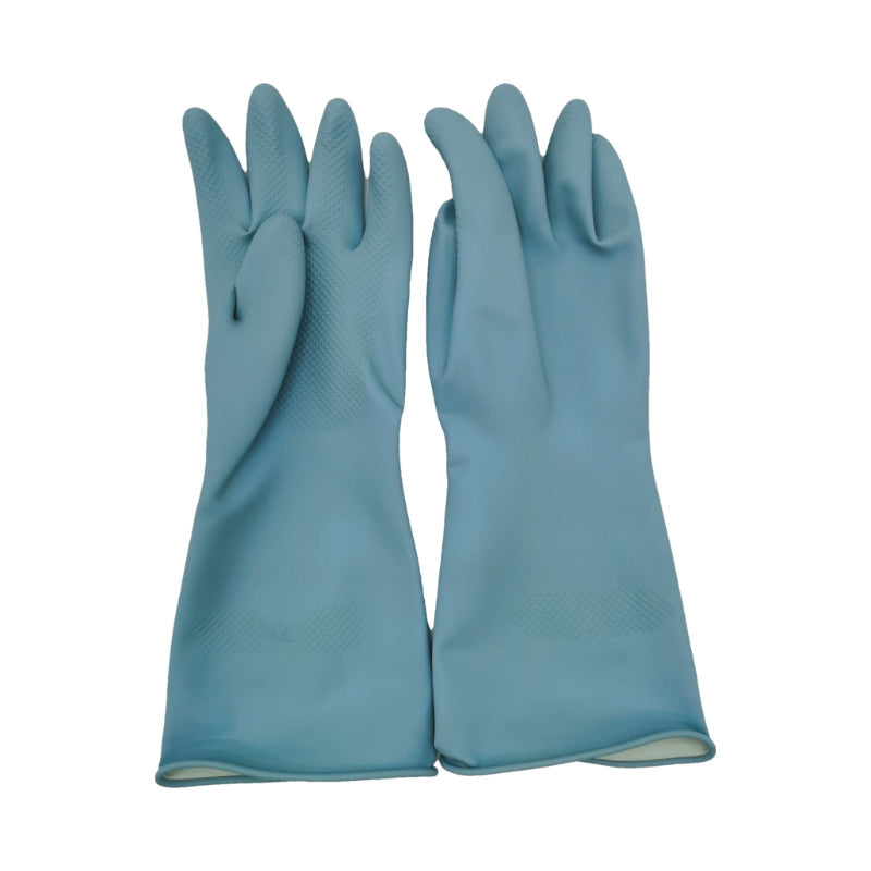Blue Set Of 3 Pairs Durable Rubber Gloves Waterproof Comfortable Ideal For Household And Cleaning Tasks Cleaning Gloves