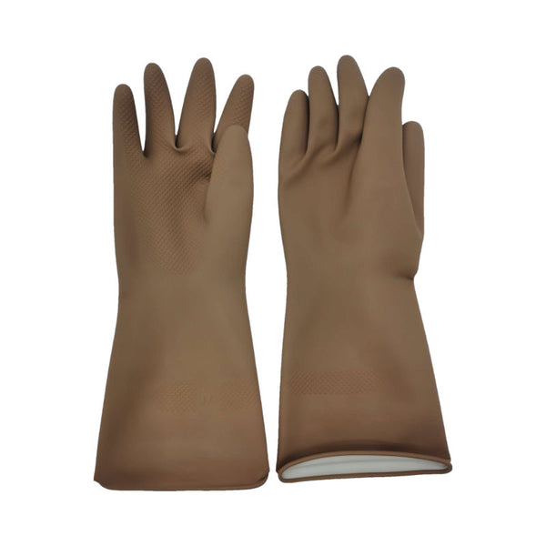 Brown Set Of 3 Pairs Durable Rubber Gloves Waterproof Comfortable Ideal For Household And Cleaning Tasks Cleaning Gloves