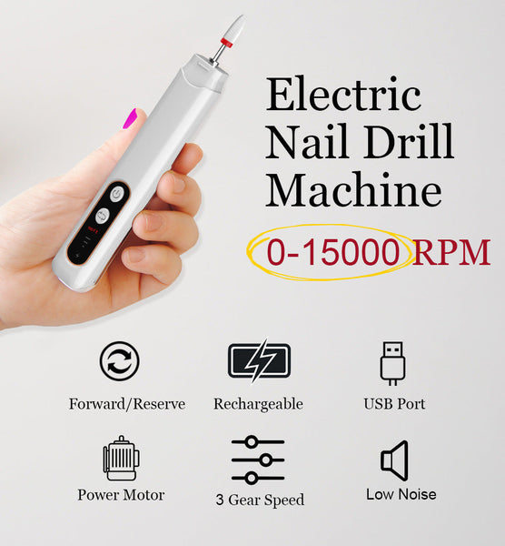 Electric Nail Drill Set Portable Polishing Tool With Multiple Attachments For Professional Use Electric Files & Tools