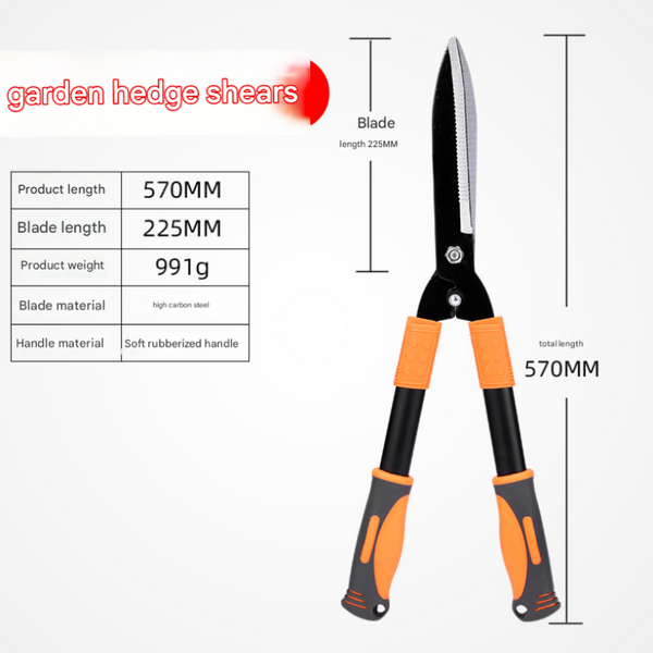 Heavy Duty Gardening Shears 570Mm Long High Carbon Steel Blades Soft Grip Handles For Comfort Pruning Shears & Snips
