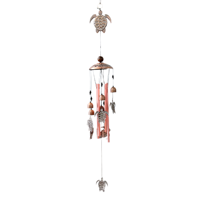 Turtles Wind Chime 95Cm Length Antique Bronze Finish Charming Outdoor Decor Wind Chimes