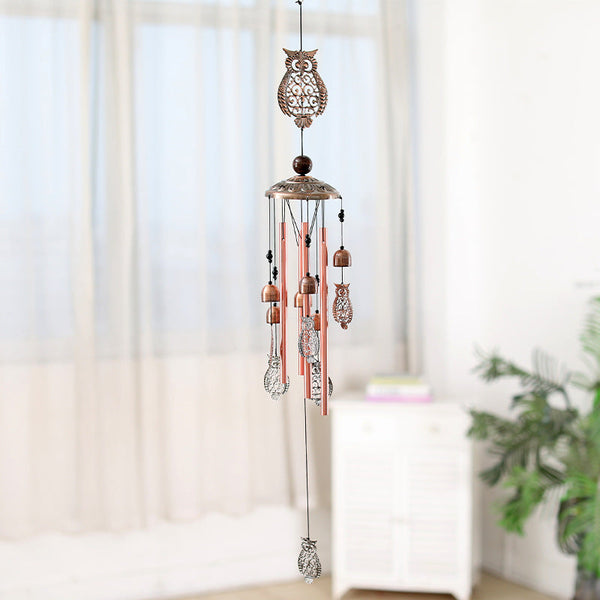 Owls Wind Chime 95Cm Length Antique Bronze Finish Charming Outdoor Decor Wind Chimes