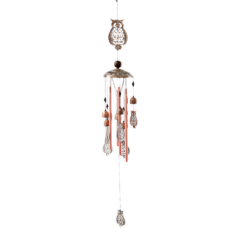 Owls Wind Chime 95Cm Length Antique Bronze Finish Charming Outdoor Decor Wind Chimes
