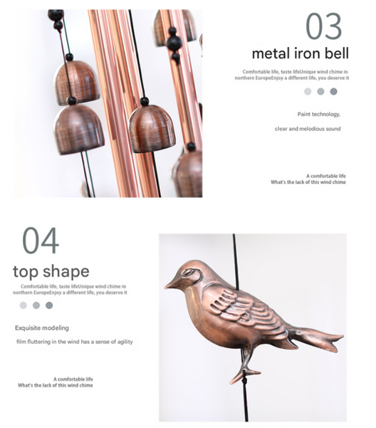 Owls Wind Chime 95Cm Length Antique Bronze Finish Charming Outdoor Decor Wind Chimes