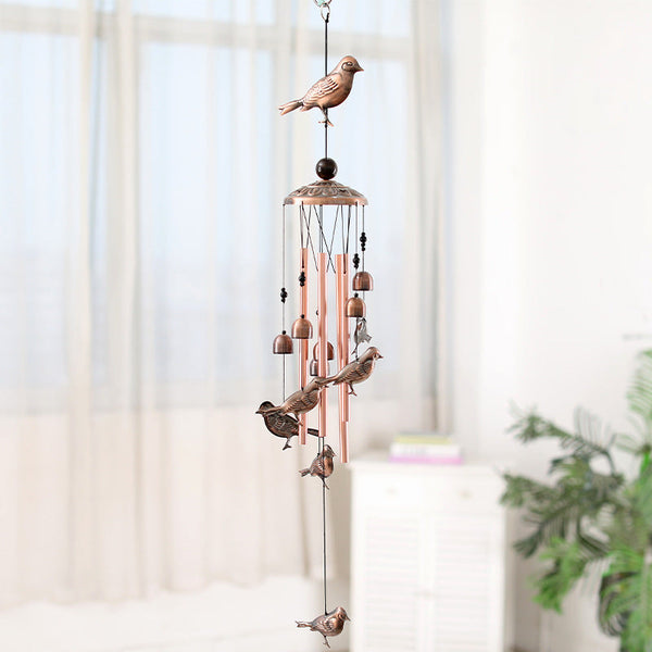 Bird Wind Chime 95Cm Length Antique Bronze Finish Charming Outdoor Decor Wind Chimes