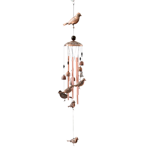Bird Wind Chime 95Cm Length Antique Bronze Finish Charming Outdoor Decor Wind Chimes