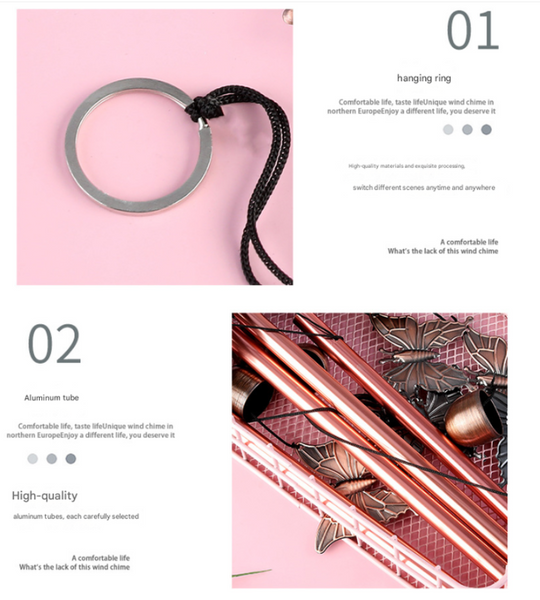 Bird Wind Chime 95Cm Length Antique Bronze Finish Charming Outdoor Decor Wind Chimes