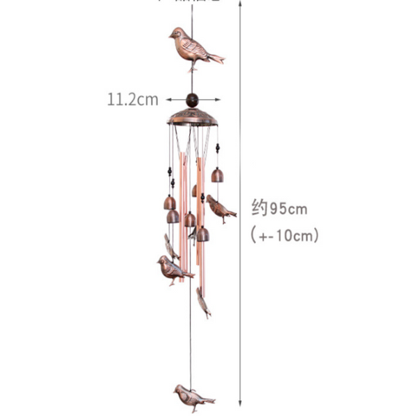 Dragonflies Wind Chime 95Cm Length Antique Bronze Finish Charming Outdoor Decor Wind Chimes