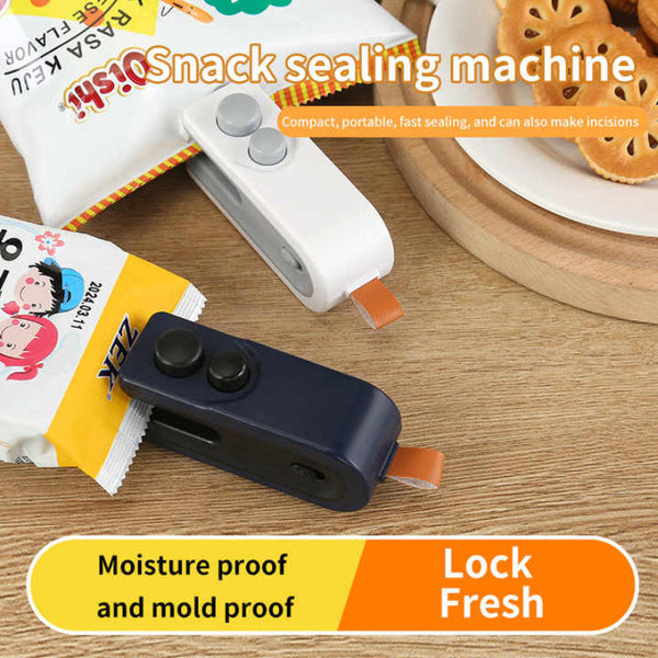 White Mini Sealing Machine 2 Piece Set Compact And Portable Ideal For Food Bag Vacuum Sealers