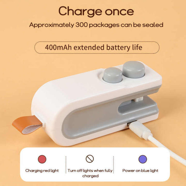 White Mini Sealing Machine 2 Piece Set Compact And Portable Ideal For Food Bag Vacuum Sealers