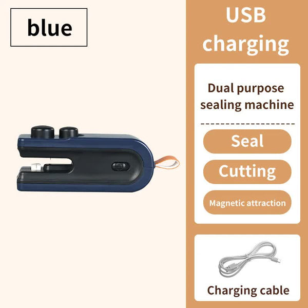 Blue Mini Sealing Machine 2 Piece Set Compact And Portable Ideal For Food Bag Vacuum Sealers