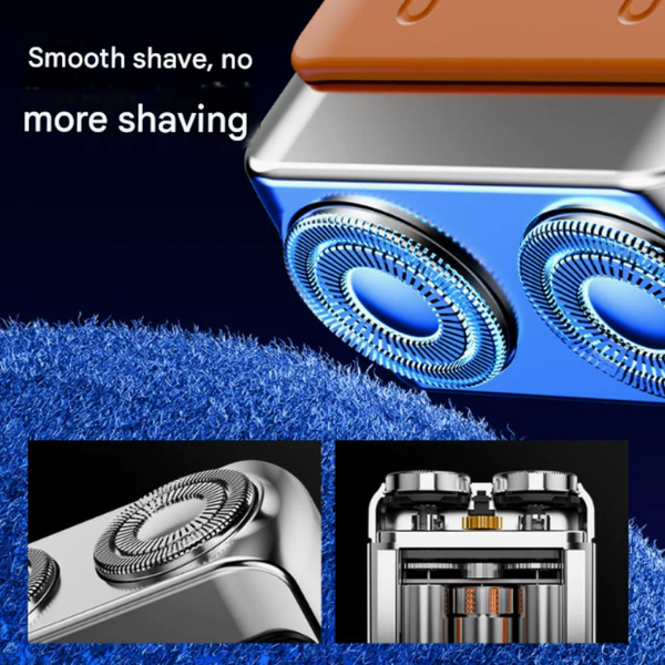 Orange Electric Shaver Compact And Portable Usb Rechargeable With Digital Display Ergonomic Design Men's Shavers