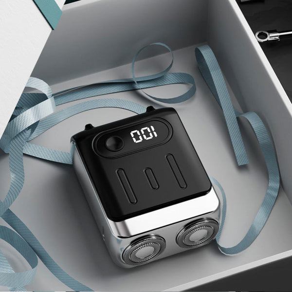 Black Electric Shaver Compact And Usb Rechargeable With Digital Display Ergonomic Design Men's Shavers