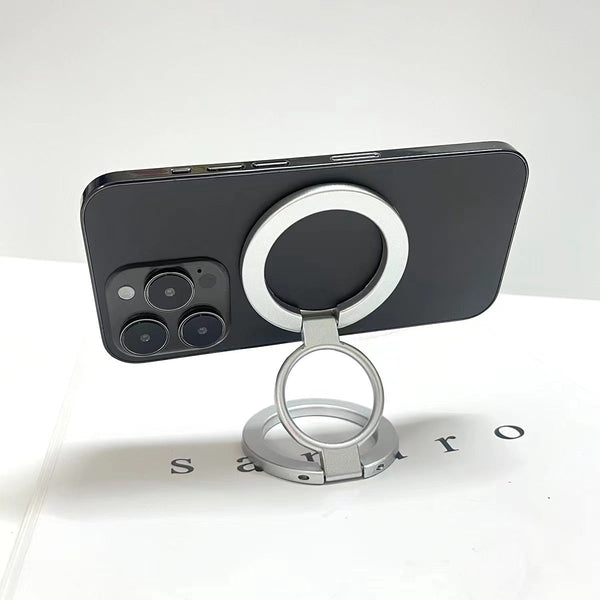 Black Magnetic Phone Ring Stand 360 Degree Rotating Slim Design For Convenient Grip And Hands Free Viewing Mounts & Holders