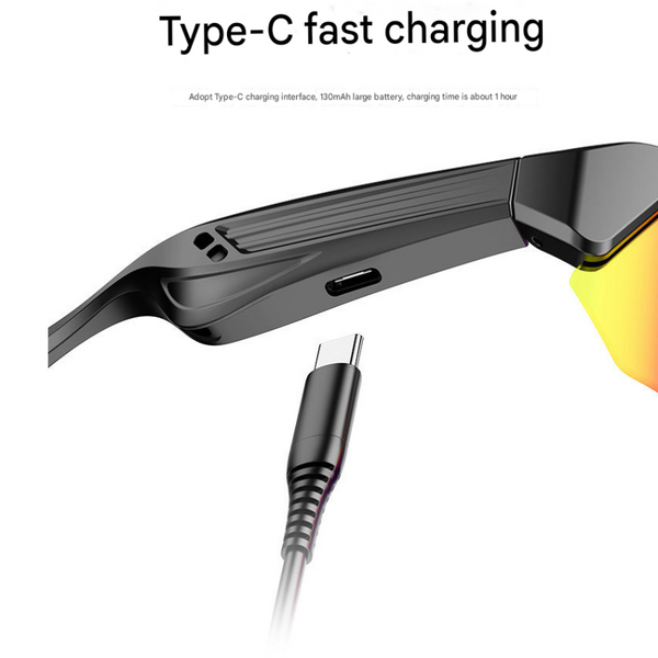 Black Smart Bluetooth Sports Glasses With Hd Audio And Uv Protection Sunglasses Goggles